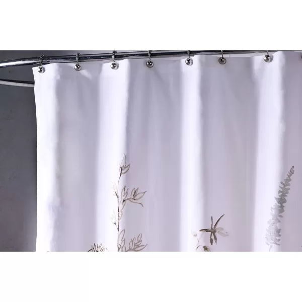 Maison d Hermine Shower Curtain 100 Cotton One Panel Darkening Bath Shower Curtains 70 Inch x72 Inch Easy Hanging with 12 Button Holes for Bathrooms Sweet Marbles9  Meadow Florals