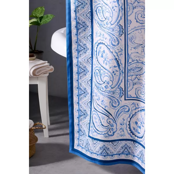Maison d Hermine Shower Curtain 100 Cotton One Panel Darkening Bath Shower Curtains 70 Inch x72 Inch Easy Hanging with 12 Button Holes for Bathrooms Sweet Marbles20  Palatial Paisley