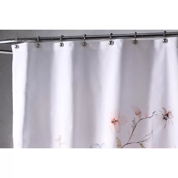Maison d Hermine Shower Curtain 100 Cotton One Panel Darkening Bath Shower Curtains 70 Inch x72 Inch Easy Hanging with 12 Button Holes for Bathrooms Sweet Marbles8  Ice Florals