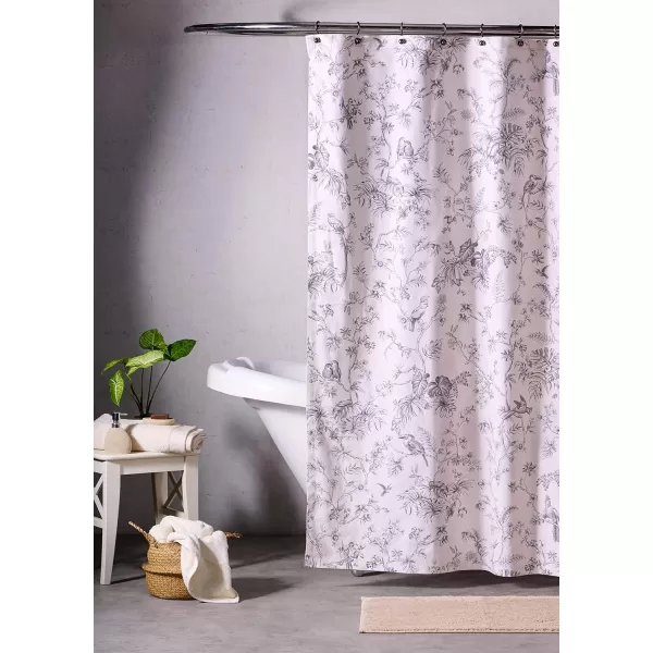 Maison d Hermine Shower Curtain 100 Cotton One Panel Darkening Bath Shower Curtains 70 Inch x72 Inch Easy Hanging with 12 Button Holes for Bathrooms Sweet Marbles17  Jouy Paradis