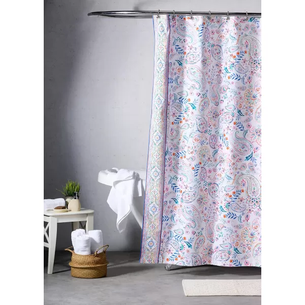 Maison d Hermine Shower Curtain 100 Cotton One Panel Darkening Bath Shower Curtains 70 Inch x72 Inch Easy Hanging with 12 Button Holes for Bathrooms Sweet Marbles19  Indian Floral