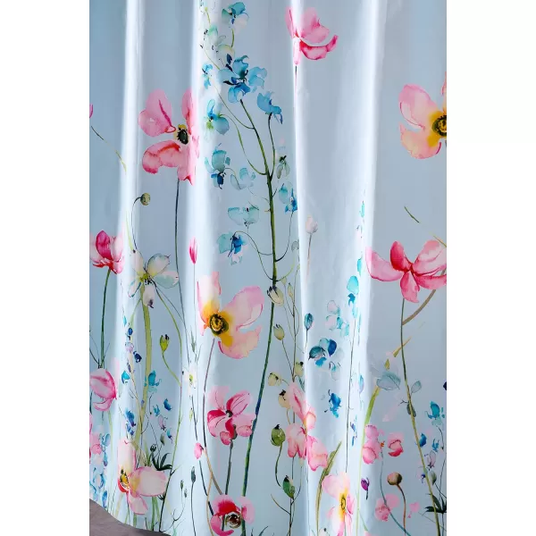Maison d Hermine Shower Curtain 100 Cotton One Panel Darkening Bath Shower Curtains 70 Inch x72 Inch Easy Hanging with 12 Button Holes for Bathrooms Sweet Marbles10  Delphinium