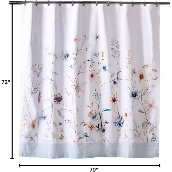 Maison d Hermine Shower Curtain 100 Cotton One Panel Darkening Bath Shower Curtains 70 Inch x72 Inch Easy Hanging with 12 Button Holes for Bathrooms Sweet Marbles8  Ice Florals