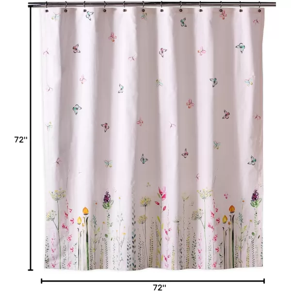 Maison d Hermine Shower Curtain 100 Cotton One Panel Darkening Bath Shower Curtains 70 Inch x72 Inch Easy Hanging with 12 Button Holes for Bathrooms Sweet Marbles12  Botanical Fresh