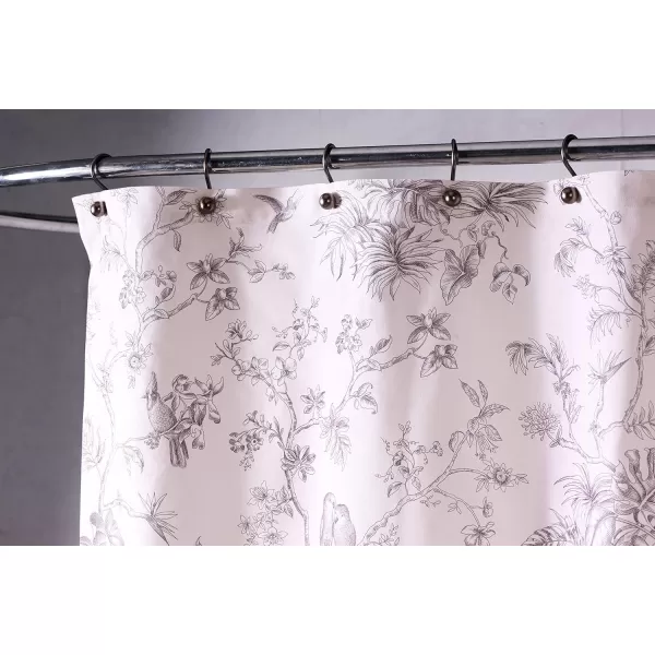 Maison d Hermine Shower Curtain 100 Cotton One Panel Darkening Bath Shower Curtains 70 Inch x72 Inch Easy Hanging with 12 Button Holes for Bathrooms Sweet Marbles17  Jouy Paradis