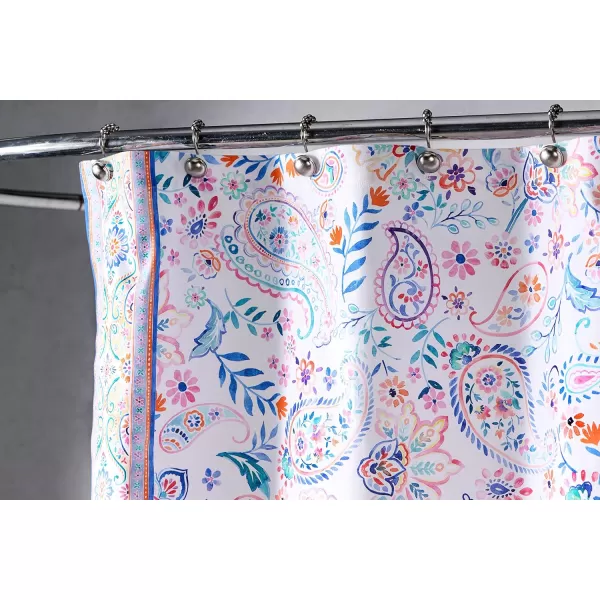 Maison d Hermine Shower Curtain 100 Cotton One Panel Darkening Bath Shower Curtains 70 Inch x72 Inch Easy Hanging with 12 Button Holes for Bathrooms Sweet Marbles19  Indian Floral