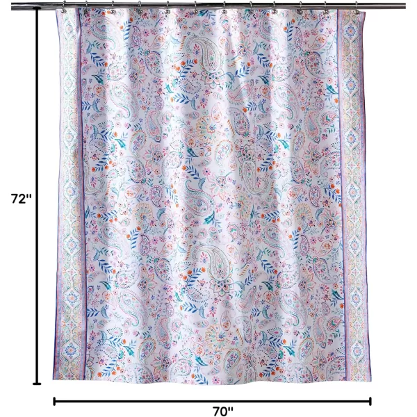 Maison d Hermine Shower Curtain 100 Cotton One Panel Darkening Bath Shower Curtains 70 Inch x72 Inch Easy Hanging with 12 Button Holes for Bathrooms Sweet Marbles19  Indian Floral