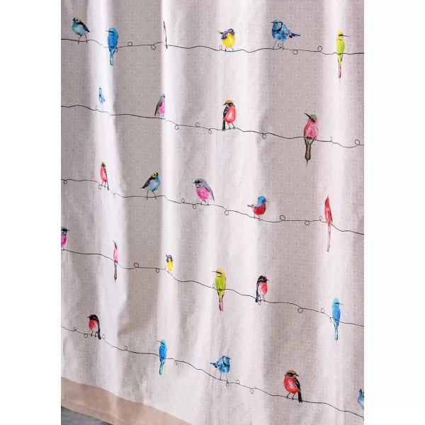 Maison d Hermine Shower Curtain 100 Cotton One Panel Darkening Bath Shower Curtains 70 Inch x72 Inch Easy Hanging with 12 Button Holes for Bathrooms Sweet Marbles1  Birdies on Wire
