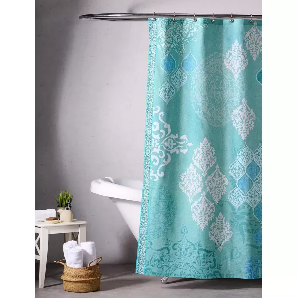 Maison d Hermine Shower Curtain 100 Cotton One Panel Darkening Bath Shower Curtains 70 Inch x72 Inch Easy Hanging with 12 Button Holes for Bathrooms Sweet Marbles15  Versailles