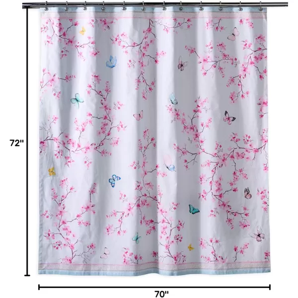 Maison d Hermine Shower Curtain 100 Cotton One Panel Darkening Bath Shower Curtains 70 Inch x72 Inch Easy Hanging with 12 Button Holes for Bathrooms Sweet Marbles11  Blossoms in Spring