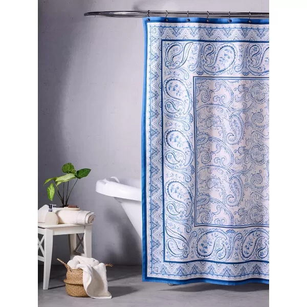 Maison d Hermine Shower Curtain 100 Cotton One Panel Darkening Bath Shower Curtains 70 Inch x72 Inch Easy Hanging with 12 Button Holes for Bathrooms Sweet Marbles20  Palatial Paisley