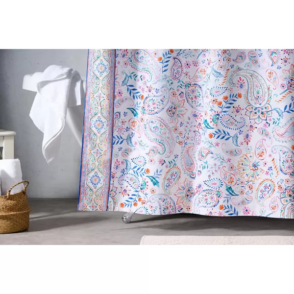 Maison d Hermine Shower Curtain 100 Cotton One Panel Darkening Bath Shower Curtains 70 Inch x72 Inch Easy Hanging with 12 Button Holes for Bathrooms Sweet Marbles19  Indian Floral