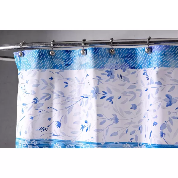 Maison d Hermine Shower Curtain 100 Cotton One Panel Darkening Bath Shower Curtains 70 Inch x72 Inch Easy Hanging with 12 Button Holes for Bathrooms Sweet Marbles26  Summer Blues