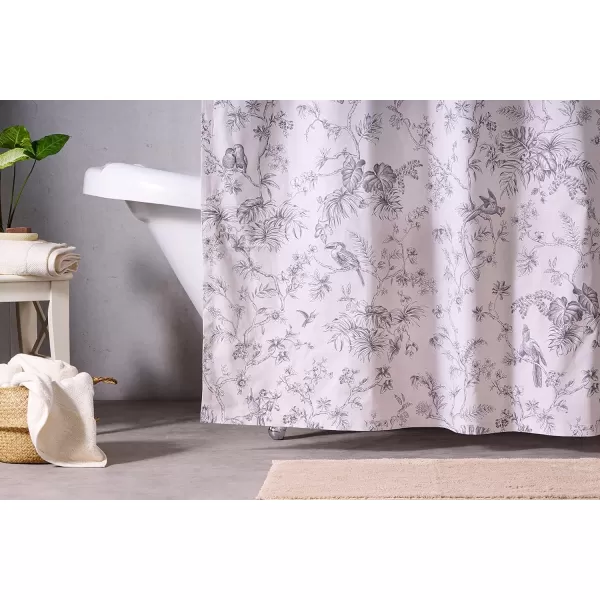 Maison d Hermine Shower Curtain 100 Cotton One Panel Darkening Bath Shower Curtains 70 Inch x72 Inch Easy Hanging with 12 Button Holes for Bathrooms Sweet Marbles17  Jouy Paradis