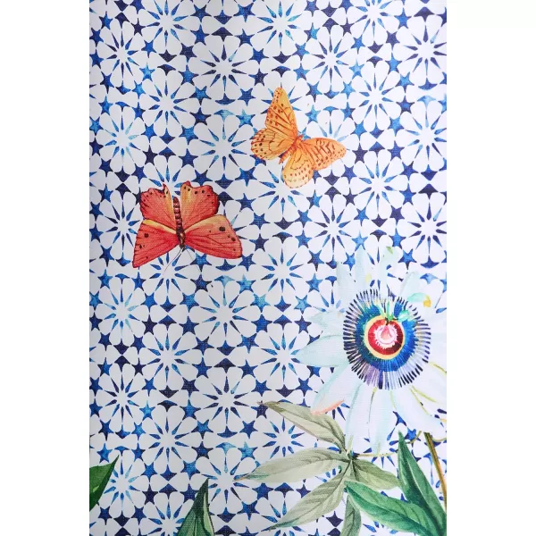 Maison d Hermine Shower Curtain 100 Cotton One Panel Darkening Bath Shower Curtains 70 Inch x72 Inch Easy Hanging with 12 Button Holes for Bathrooms Sweet Marbles6  Passiflora