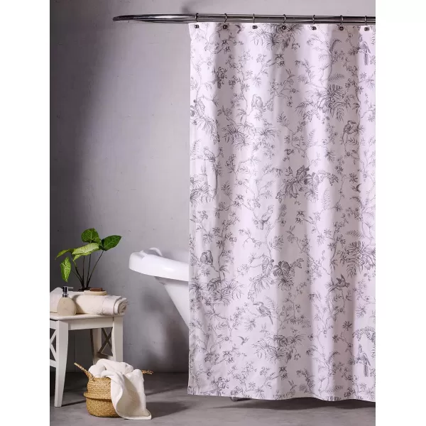 Maison d Hermine Shower Curtain 100 Cotton One Panel Darkening Bath Shower Curtains 70 Inch x72 Inch Easy Hanging with 12 Button Holes for Bathrooms Sweet Marbles17  Jouy Paradis