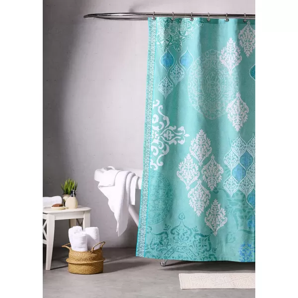 Maison d Hermine Shower Curtain 100 Cotton One Panel Darkening Bath Shower Curtains 70 Inch x72 Inch Easy Hanging with 12 Button Holes for Bathrooms Sweet Marbles15  Versailles