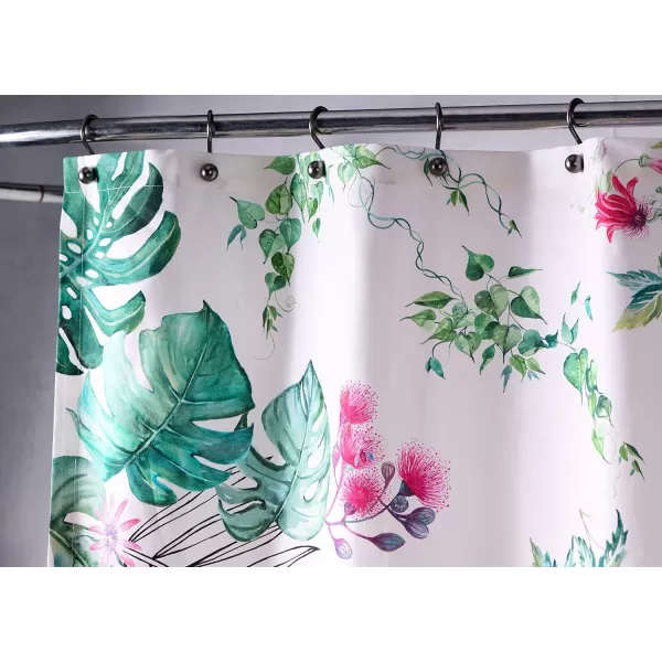Maison d Hermine Shower Curtain 100 Cotton One Panel Darkening Bath Shower Curtains 70 Inch x72 Inch Easy Hanging with 12 Button Holes for Bathrooms Sweet Marbles3  Tropiques