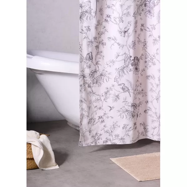 Maison d Hermine Shower Curtain 100 Cotton One Panel Darkening Bath Shower Curtains 70 Inch x72 Inch Easy Hanging with 12 Button Holes for Bathrooms Sweet Marbles17  Jouy Paradis