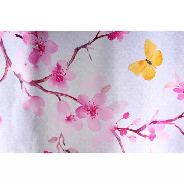 Maison d Hermine Shower Curtain 100 Cotton One Panel Darkening Bath Shower Curtains 70 Inch x72 Inch Easy Hanging with 12 Button Holes for Bathrooms Sweet Marbles11  Blossoms in Spring