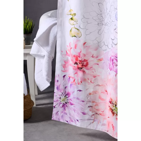 Maison d Hermine Shower Curtain 100 Cotton One Panel Darkening Bath Shower Curtains 70 Inch x72 Inch Easy Hanging with 12 Button Holes for Bathrooms Sweet Marbles18  Floral