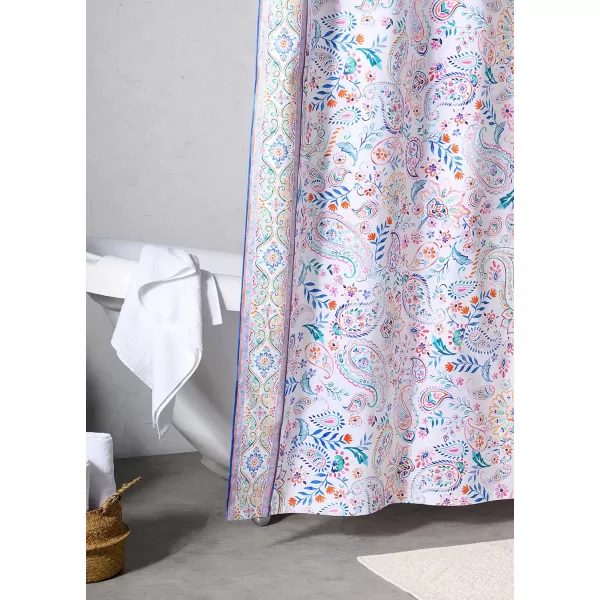 Maison d Hermine Shower Curtain 100 Cotton One Panel Darkening Bath Shower Curtains 70 Inch x72 Inch Easy Hanging with 12 Button Holes for Bathrooms Sweet Marbles19  Indian Floral