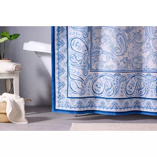 Maison d Hermine Shower Curtain 100 Cotton One Panel Darkening Bath Shower Curtains 70 Inch x72 Inch Easy Hanging with 12 Button Holes for Bathrooms Sweet Marbles20  Palatial Paisley
