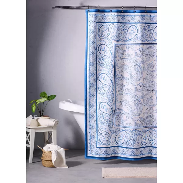 Maison d Hermine Shower Curtain 100 Cotton One Panel Darkening Bath Shower Curtains 70 Inch x72 Inch Easy Hanging with 12 Button Holes for Bathrooms Sweet Marbles20  Palatial Paisley