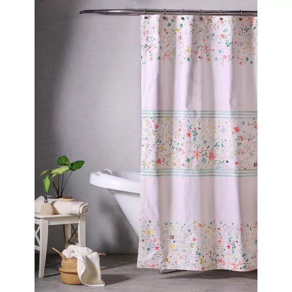 Maison d Hermine Shower Curtain 100 Cotton One Panel Darkening Bath Shower Curtains 70 Inch x72 Inch Easy Hanging with 12 Button Holes for Bathrooms Sweet Marbles13  Colmar
