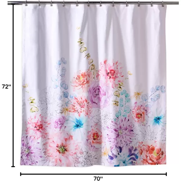 Maison d Hermine Shower Curtain 100 Cotton One Panel Darkening Bath Shower Curtains 70 Inch x72 Inch Easy Hanging with 12 Button Holes for Bathrooms Sweet Marbles18  Floral