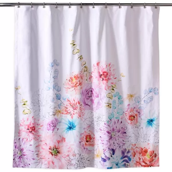 Maison d Hermine Shower Curtain 100 Cotton One Panel Darkening Bath Shower Curtains 70 Inch x72 Inch Easy Hanging with 12 Button Holes for Bathrooms Sweet Marbles18  Floral