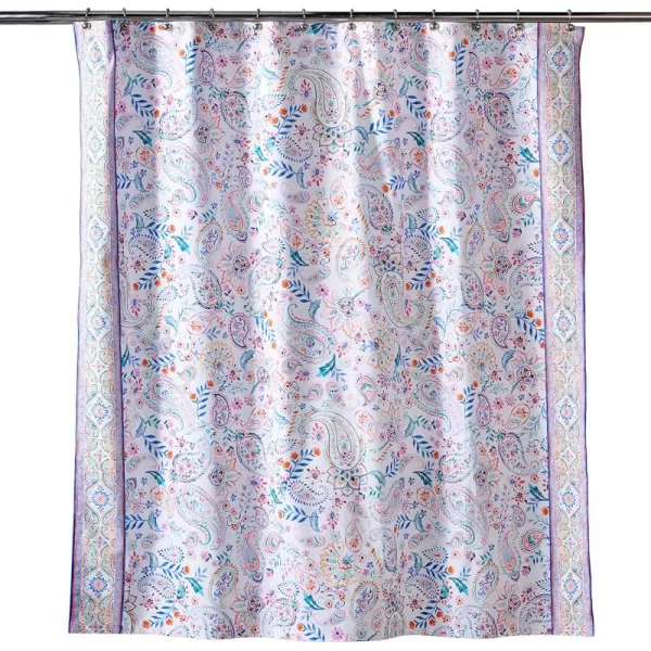 Maison d Hermine Shower Curtain 100 Cotton One Panel Darkening Bath Shower Curtains 70 Inch x72 Inch Easy Hanging with 12 Button Holes for Bathrooms Sweet Marbles19  Indian Floral