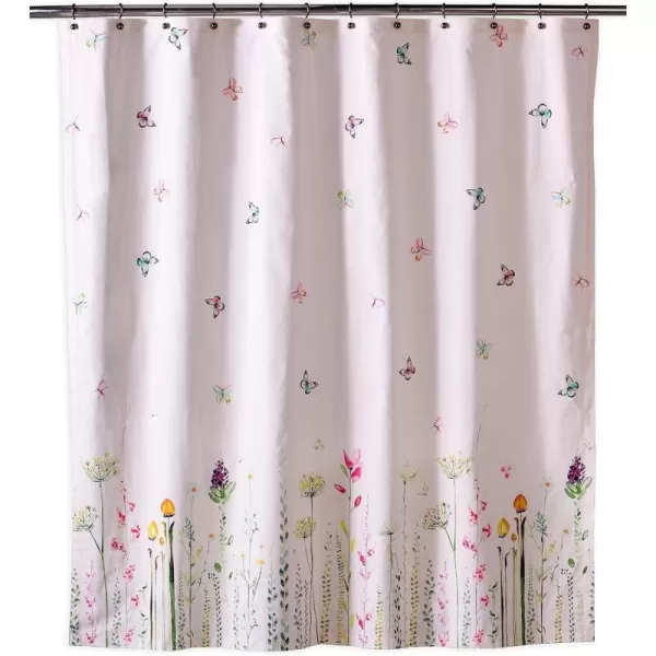 Maison d Hermine Shower Curtain 100 Cotton One Panel Darkening Bath Shower Curtains 70 Inch x72 Inch Easy Hanging with 12 Button Holes for Bathrooms Sweet Marbles12  Botanical Fresh