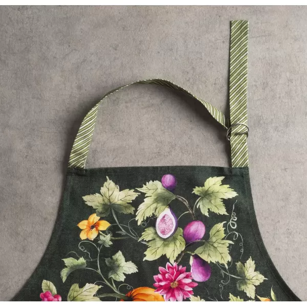 Maison d Hermine 100 Cotton Kitchen Apron Adjustable Neck Strap Apron for Women Men Chef Cooking 2750x315011  Pumpkin Garden  Dark Green