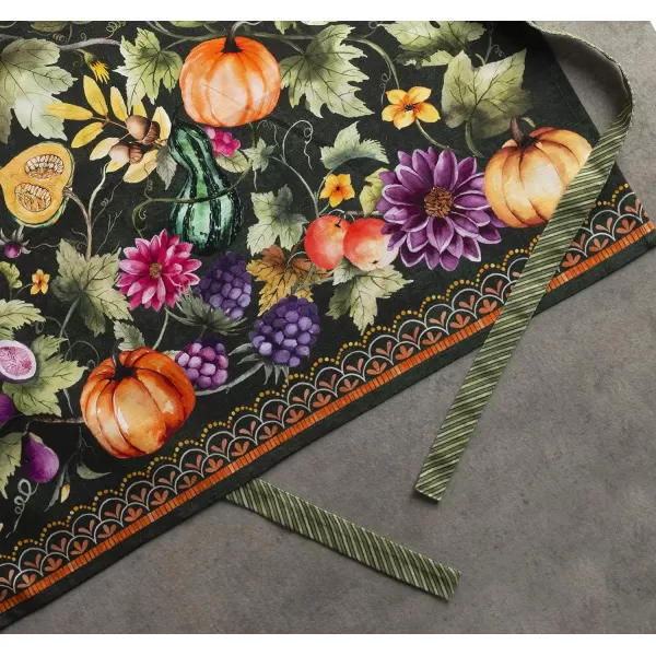 Maison d Hermine 100 Cotton Kitchen Apron Adjustable Neck Strap Apron for Women Men Chef Cooking 2750x315011  Pumpkin Garden  Dark Green