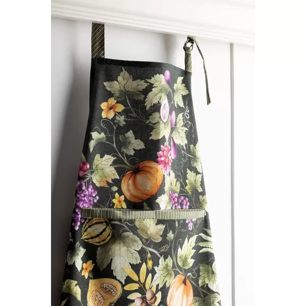 Maison d Hermine 100 Cotton Kitchen Apron Adjustable Neck Strap Apron for Women Men Chef Cooking 2750x315011  Pumpkin Garden  Dark Green