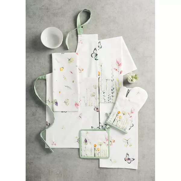 Maison d Hermine 100 Cotton Kitchen Apron with an Adjustable Neck with Long Ties for Women Men Chef08  Botanical Fresh