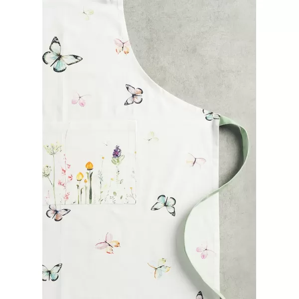 Maison d Hermine 100 Cotton Kitchen Apron with an Adjustable Neck with Long Ties for Women Men Chef08  Botanical Fresh