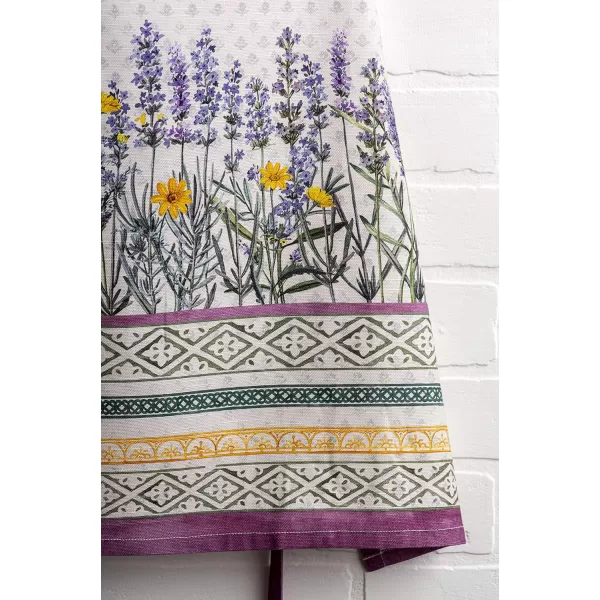 Maison d Hermine 100 Cotton Kitchen Apron with an Adjustable Neck with Long Ties for Women Men Chef10  Fanny Lavender