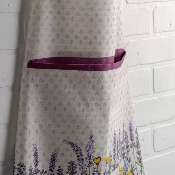 Maison d Hermine 100 Cotton Kitchen Apron with an Adjustable Neck with Long Ties for Women Men Chef10  Fanny Lavender