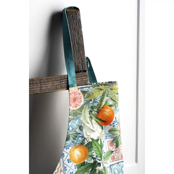 Maison d Hermine 100 Cotton Kitchen Apron with an Adjustable Neck with Long Ties for Women Men Chef12  Agrume