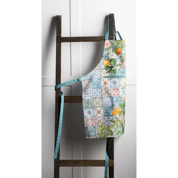 Maison d Hermine 100 Cotton Kitchen Apron with an Adjustable Neck with Long Ties for Women Men Chef12  Agrume