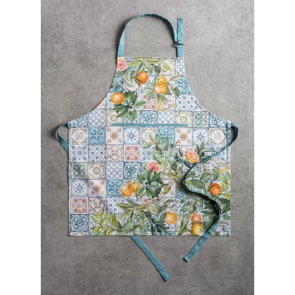 Maison d Hermine 100 Cotton Kitchen Apron with an Adjustable Neck with Long Ties for Women Men Chef12  Agrume