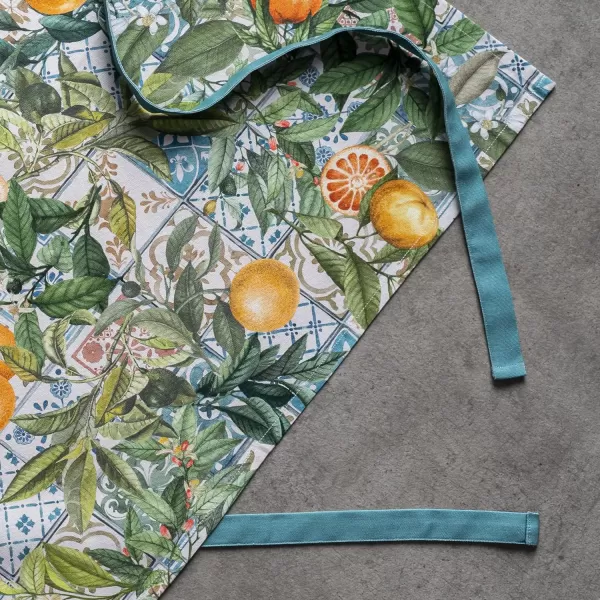 Maison d Hermine 100 Cotton Kitchen Apron with an Adjustable Neck with Long Ties for Women Men Chef12  Agrume