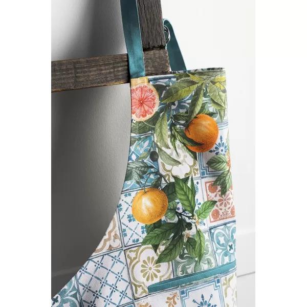Maison d Hermine 100 Cotton Kitchen Apron with an Adjustable Neck with Long Ties for Women Men Chef12  Agrume