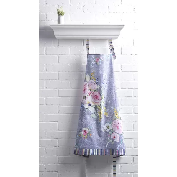 Maison d Hermine 100 Cotton Kitchen Apron with an Adjustable Neck with Long Ties for Women Men Chef13  Sweet Rose Lavender  Lush