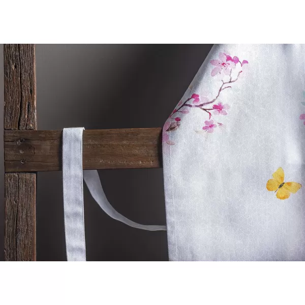 Maison d Hermine 100 Cotton Kitchen Apron with an Adjustable Neck with Long Ties for Women Men Chef15  Blossoms in Spring