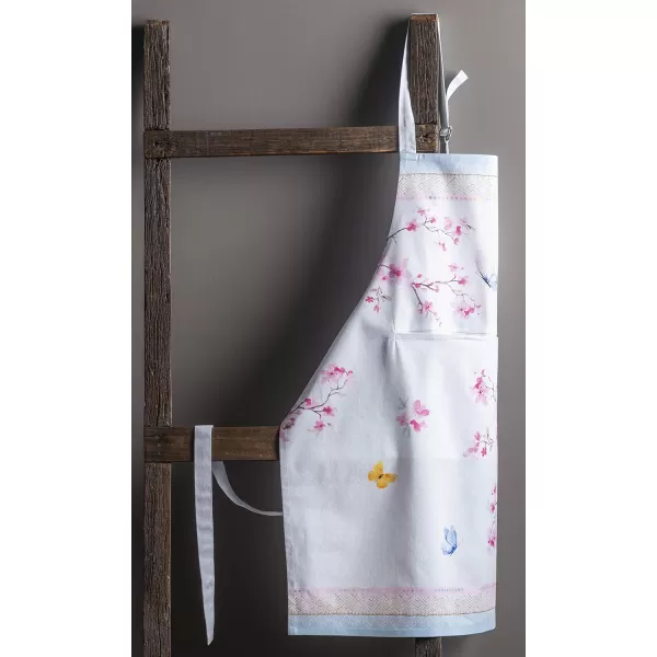 Maison d Hermine 100 Cotton Kitchen Apron with an Adjustable Neck with Long Ties for Women Men Chef15  Blossoms in Spring