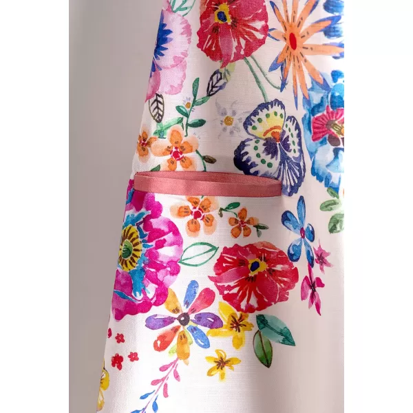 Maison d Hermine 100 Cotton Kitchen Apron with an Adjustable Neck with Long Ties for Women Men Chef16  Happy Florals  High Summer