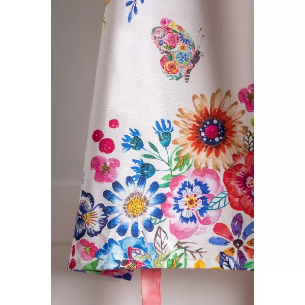 Maison d Hermine 100 Cotton Kitchen Apron with an Adjustable Neck with Long Ties for Women Men Chef16  Happy Florals  High Summer